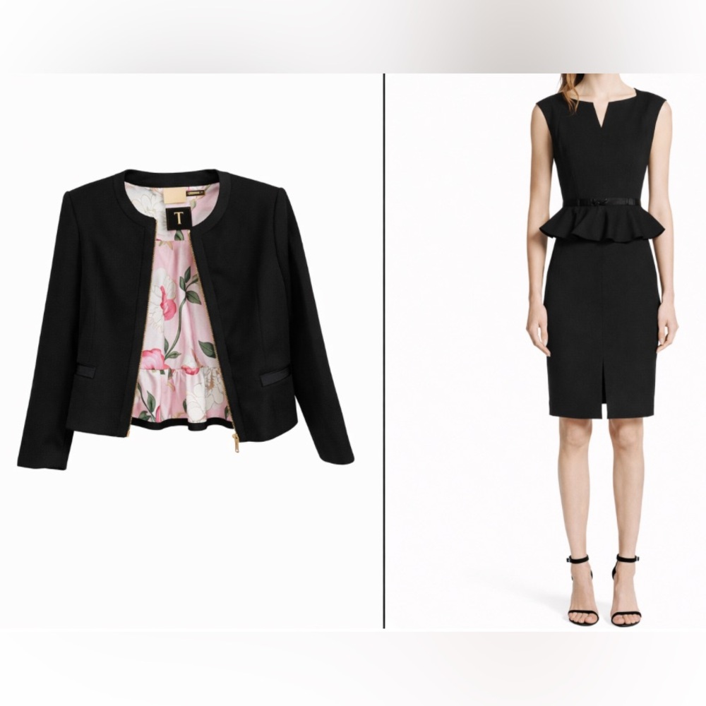 Gorgeous Ted Baker London Nadaed Peplum  Dress with Jacket